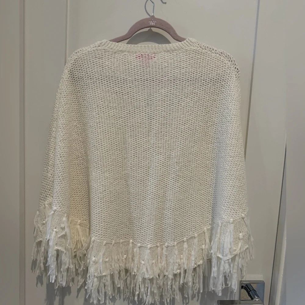 Lilly Pulitzer Val Sweater Poncho White S Elegant White Women's Sweater